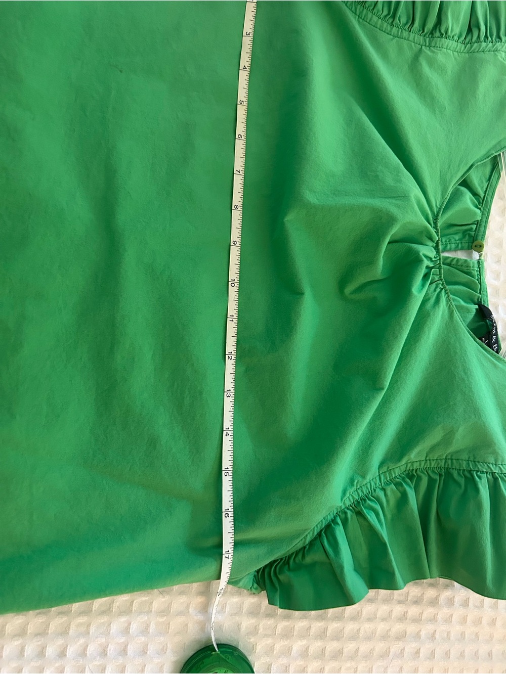 Strut and Bolt Green Ruffle Sleeve Cotton Top - Picture 4 of 5